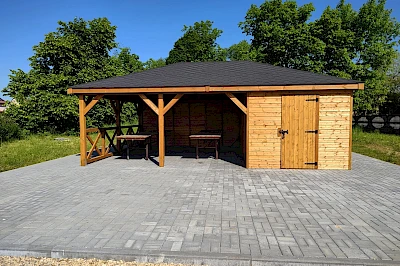 Altana z domkiem narzędziowym ARTEMIDA 5m x 7m