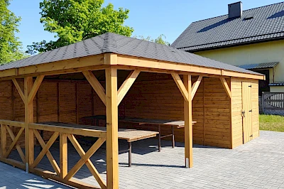 Altana z domkiem narzędziowym ARTEMIDA 5m x 7m